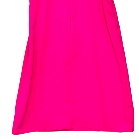 Lilly Pulitzer Adrienne Dress Hot Pink Gold/Chain Halter Zip/Back Sz 10 - Picture 8 of 13